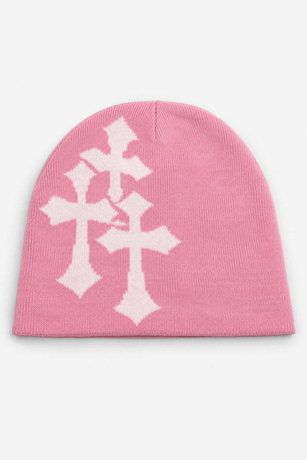 Beanie - Light Pink + White