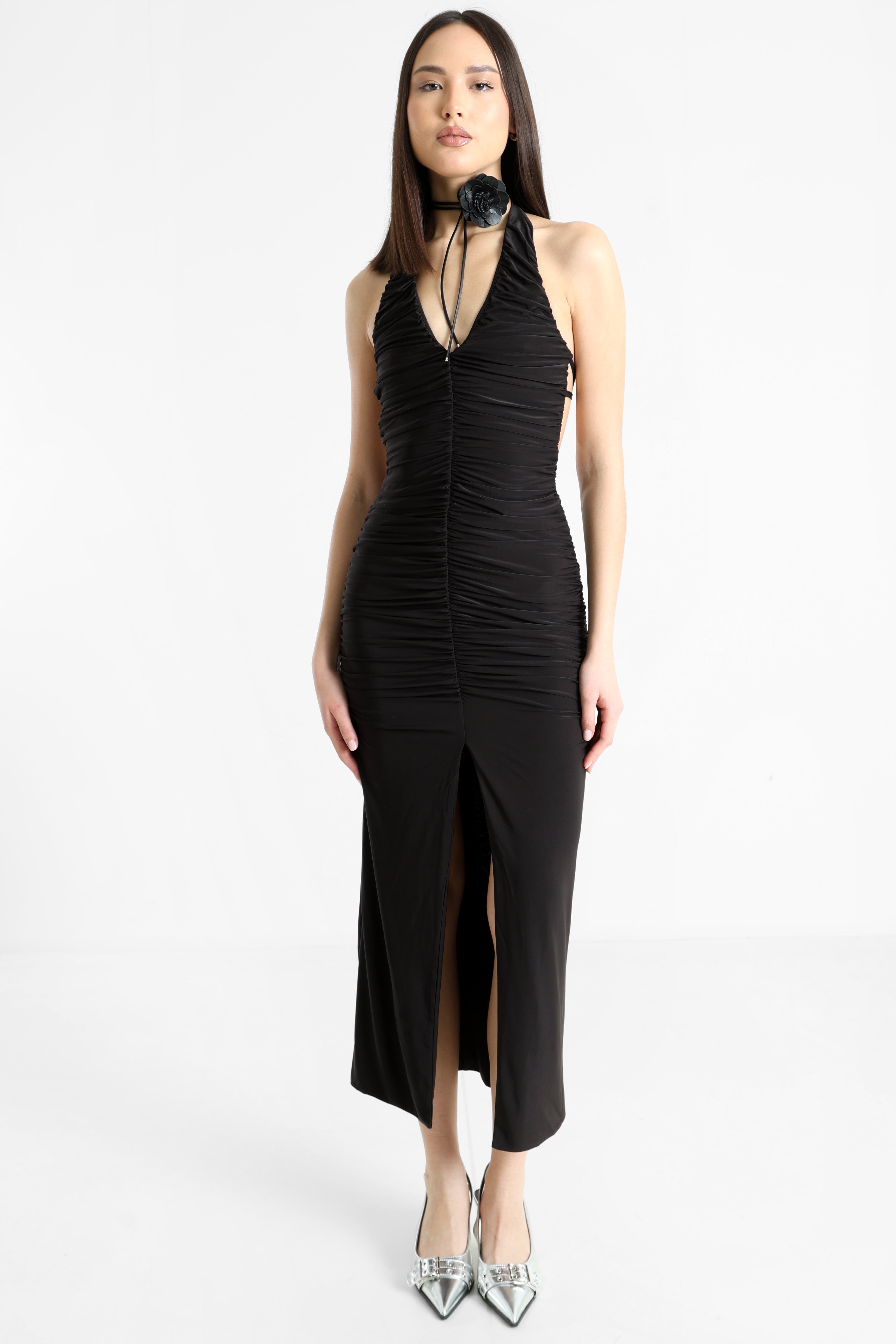 Robe longue dos nu - Noir