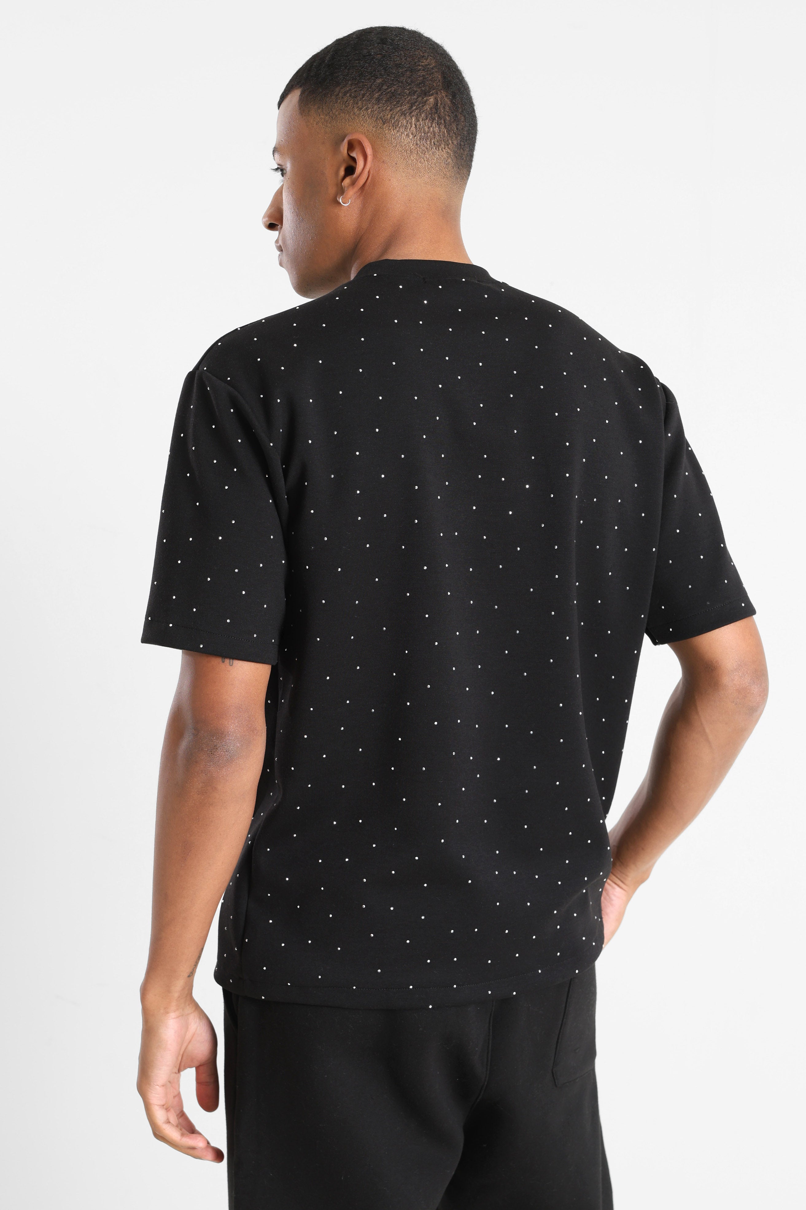 T-Shirt mit Strass - Black