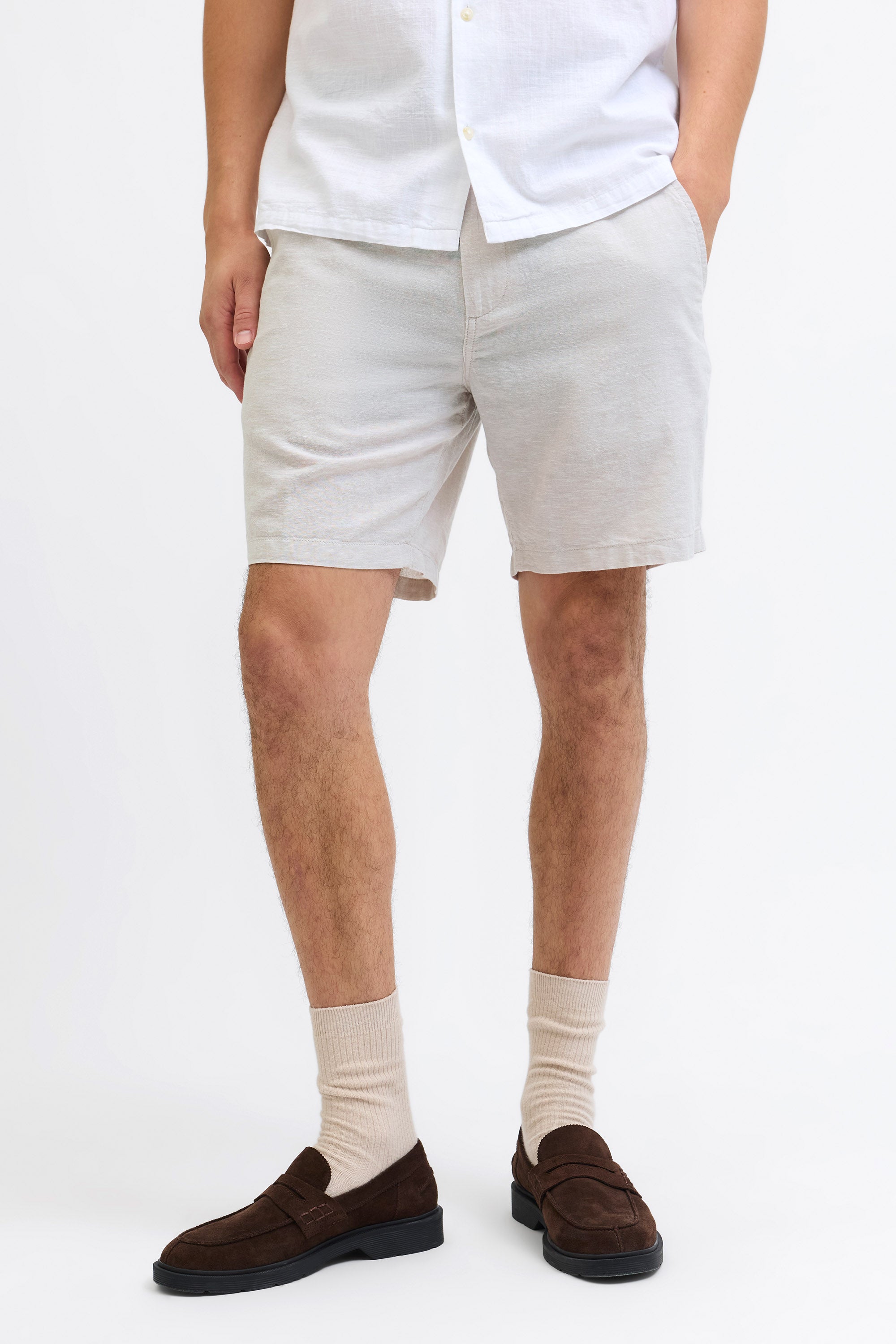 JPSTACE Chino Leinenshorts - Crockery