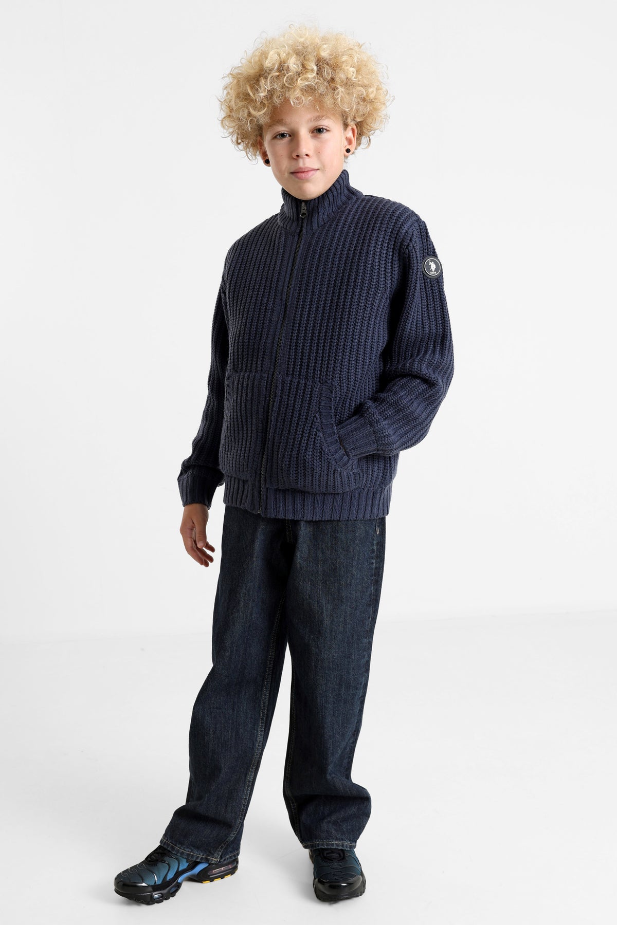 Crest Strickjacke - Navy