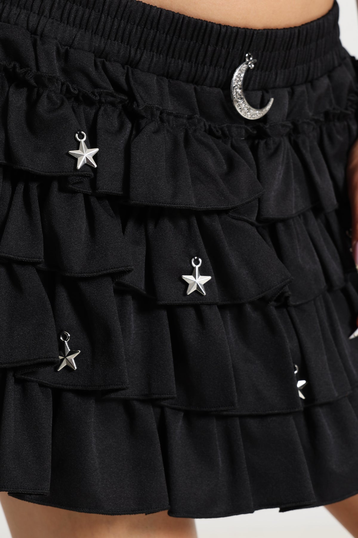 Mini skirt with integrated shorts - Black