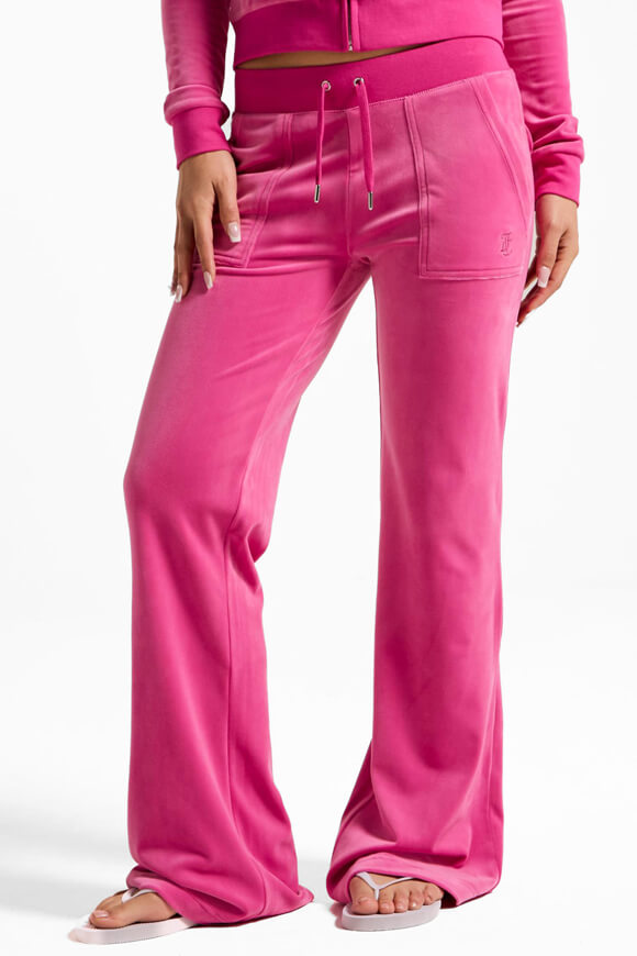 Layla flare velvet trousers - Very Berry