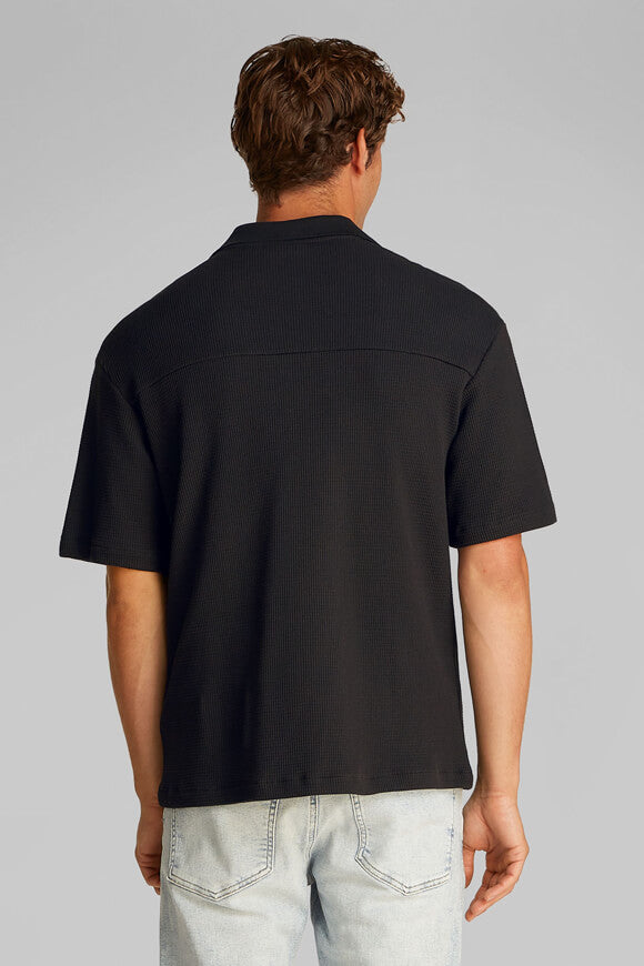 Camicia in tessuto goffrato - Black