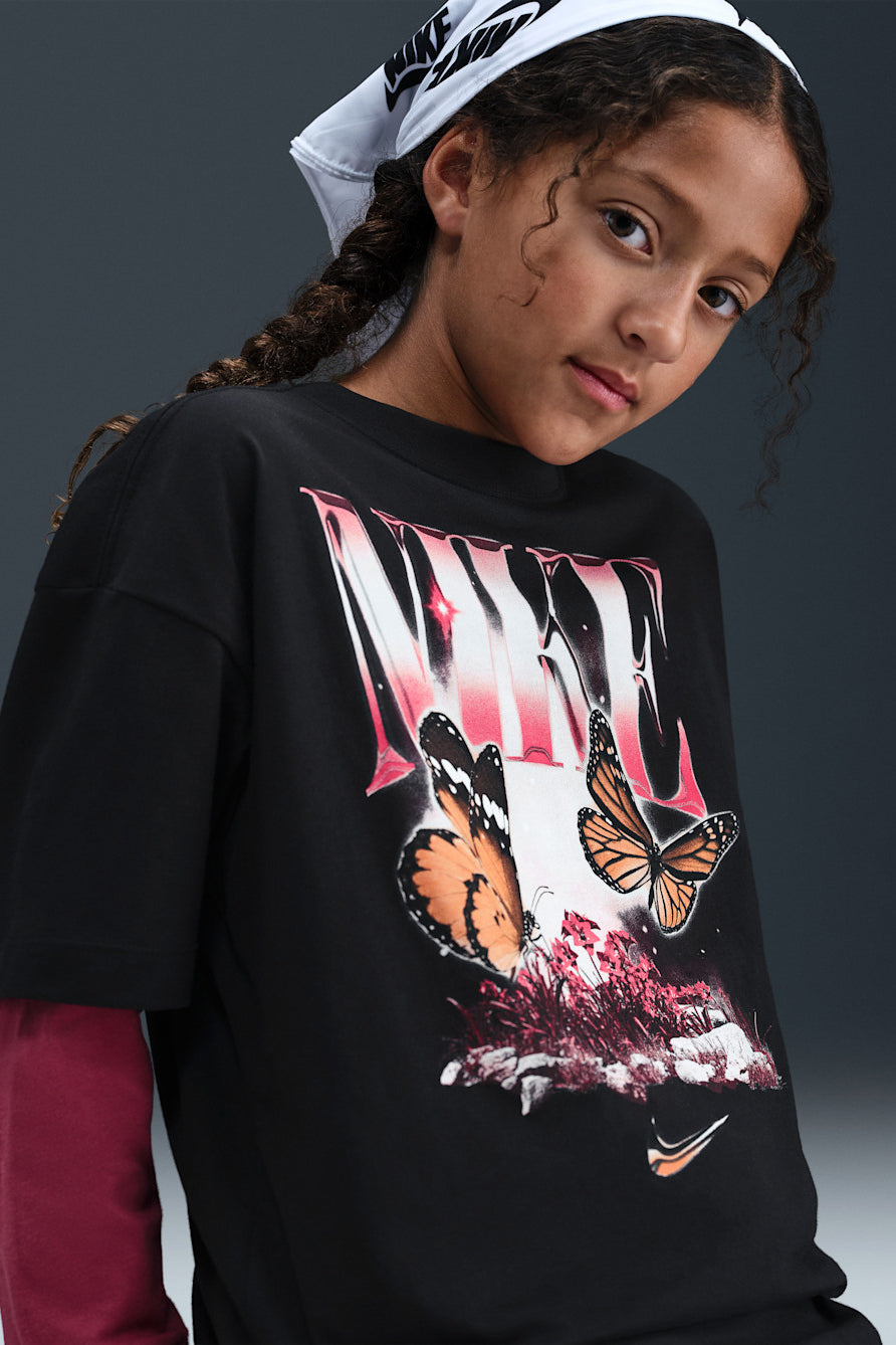 Butterfly t-shirt ample - Black