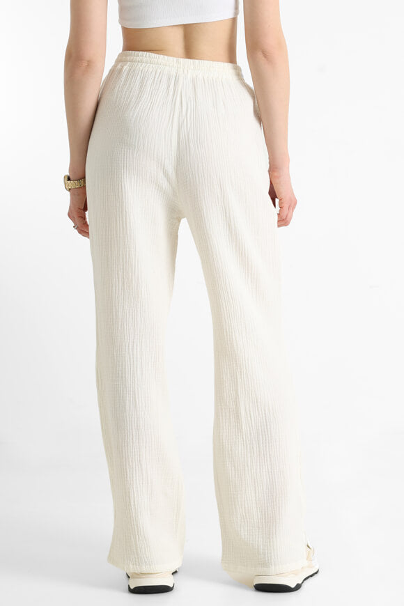 Pantalon large en mousseline - Crème