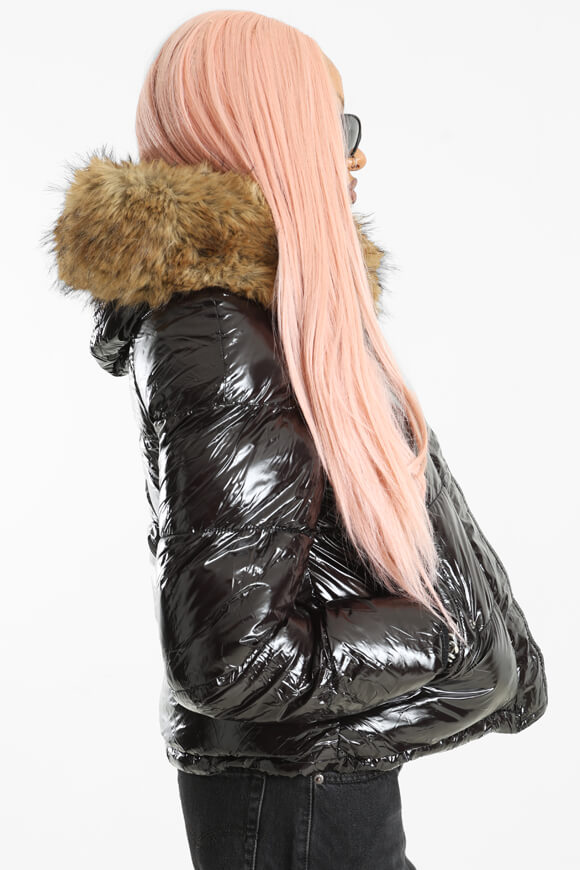 Vinyl Pufferjacke - Black