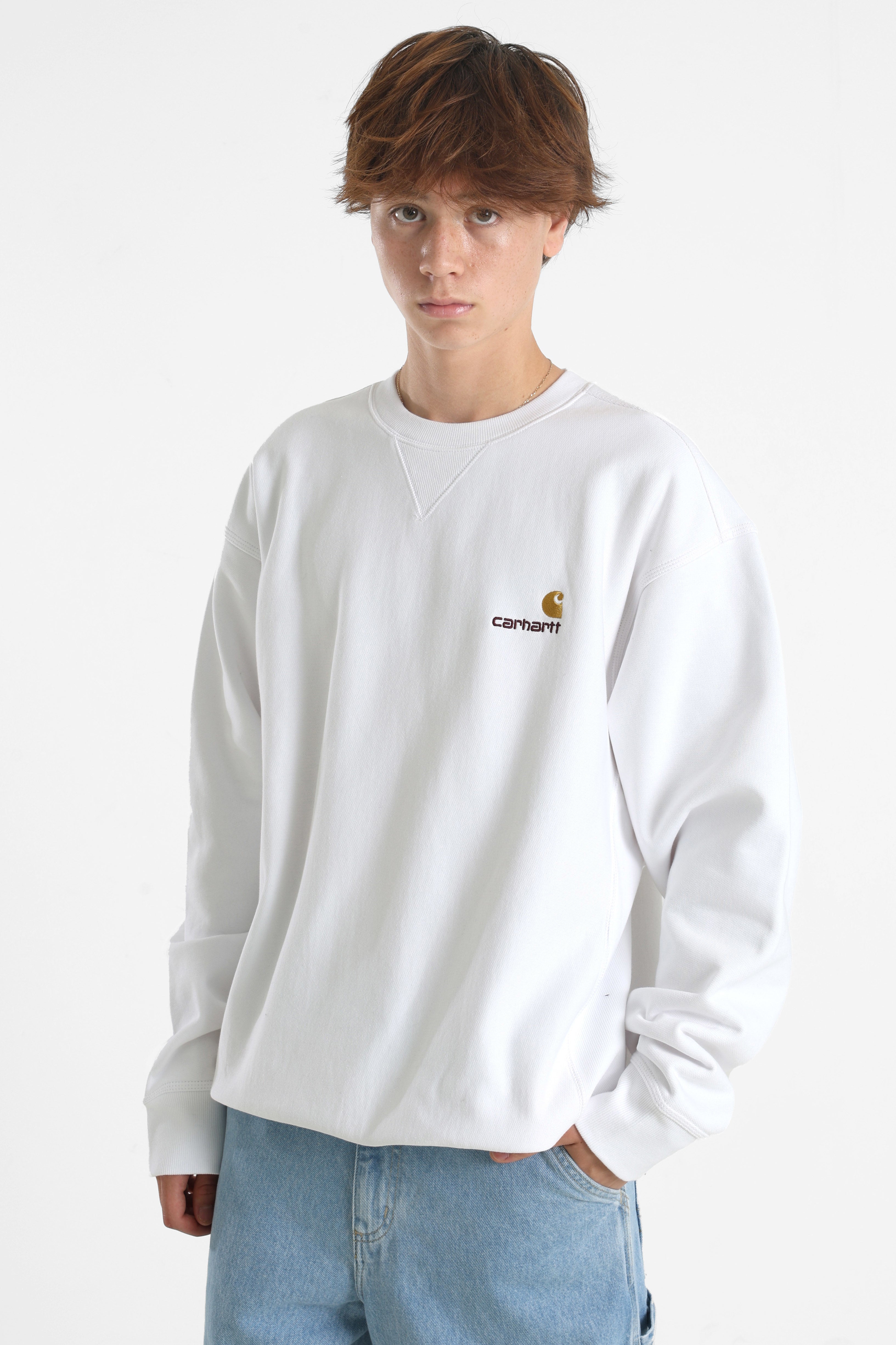 American Script Oversize Sweatshirt - White