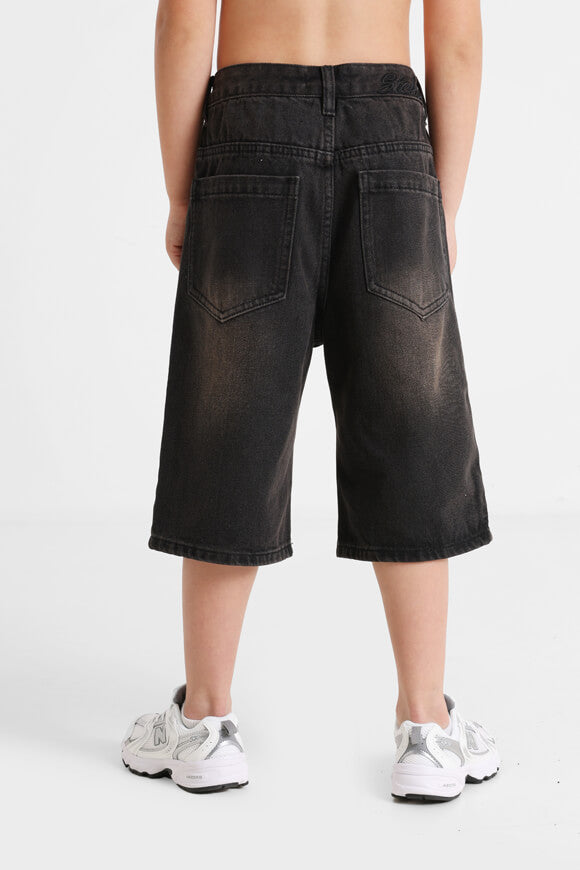 Short en jean baggy fit - Noir usé