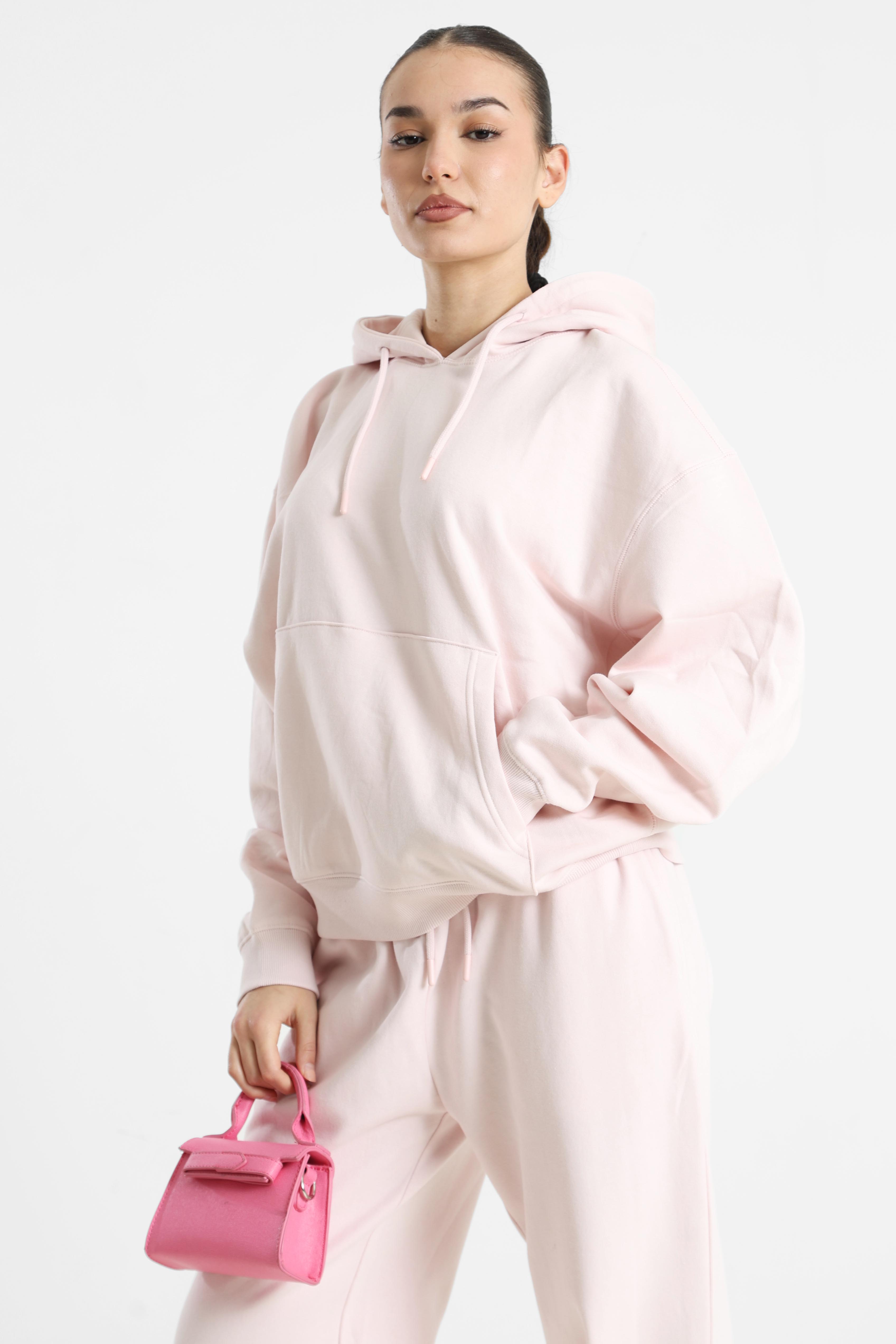Sweatshirt à capuchon - Rose clair