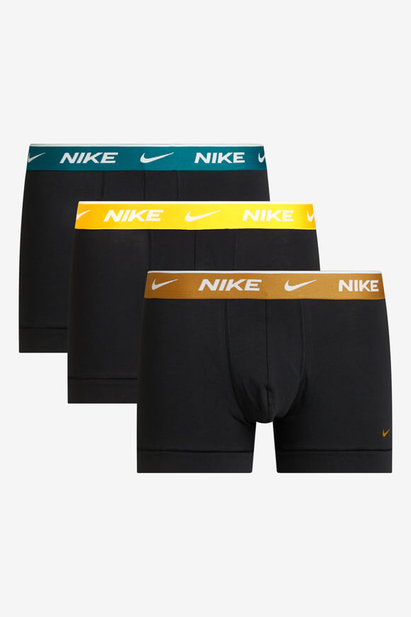 Dreierpack Boxershorts - Schwarz + Green Abyss + Laser Orange + Russet