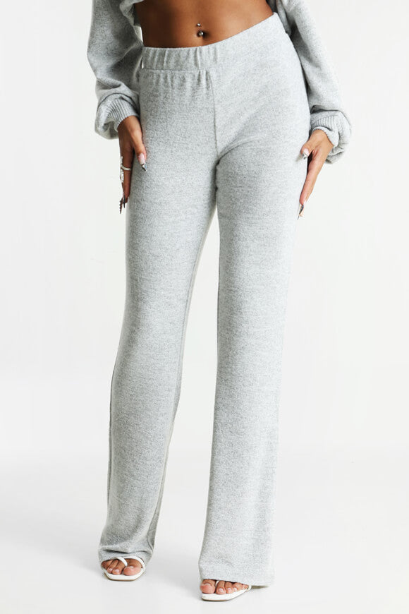 Flare Strickhose - Hellgrau meliert