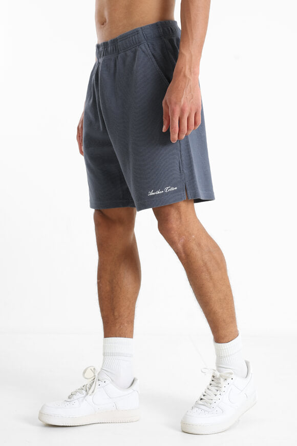 Shorts aus Waffelstoff - Vintage Blue