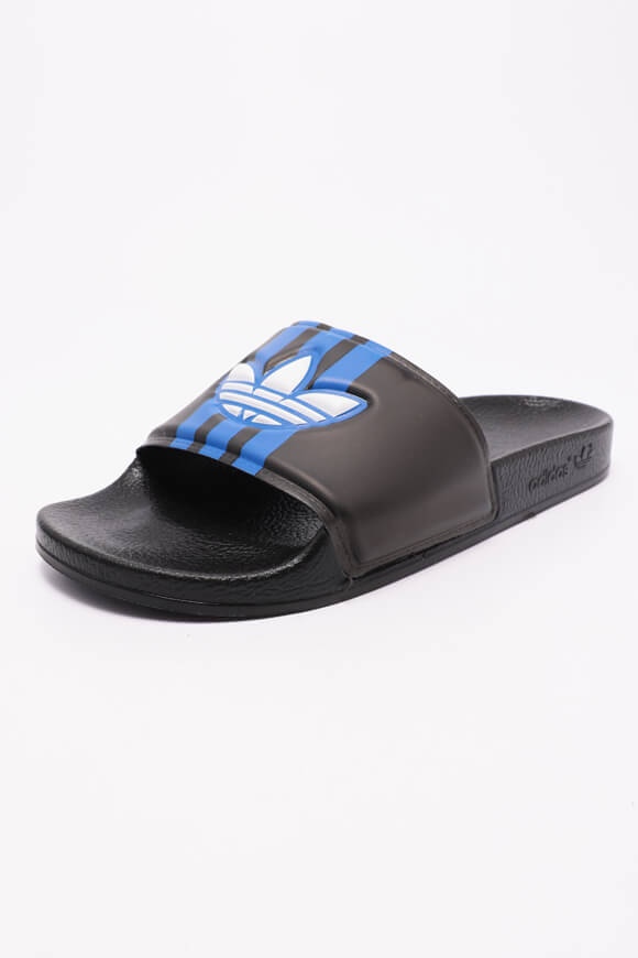 Adilette Pantoletten - Core Black + Blue + Cloud White