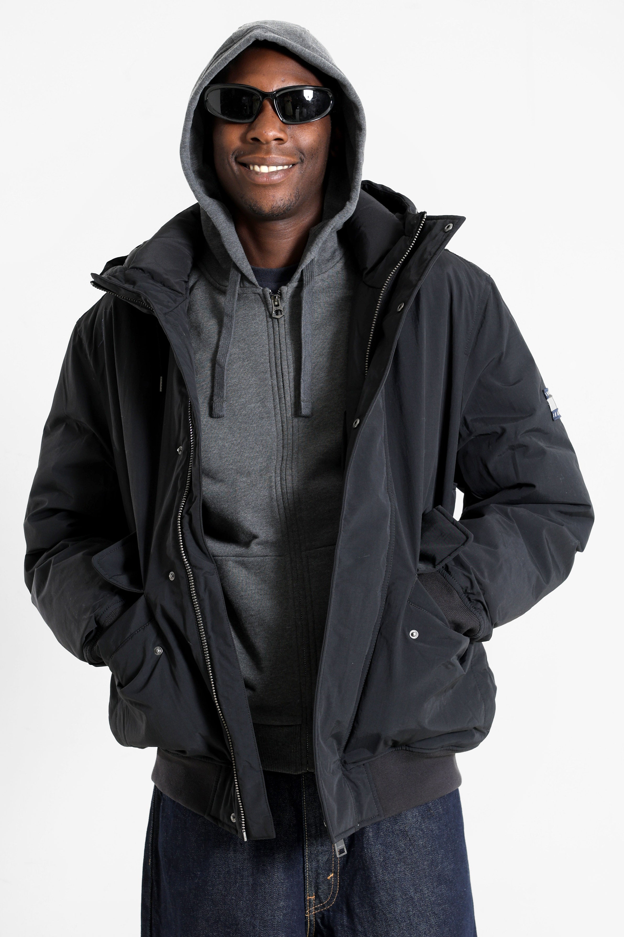 Wattierte Bomberjacke - Black