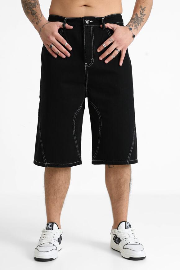 Jeansshorts - Schwarz
