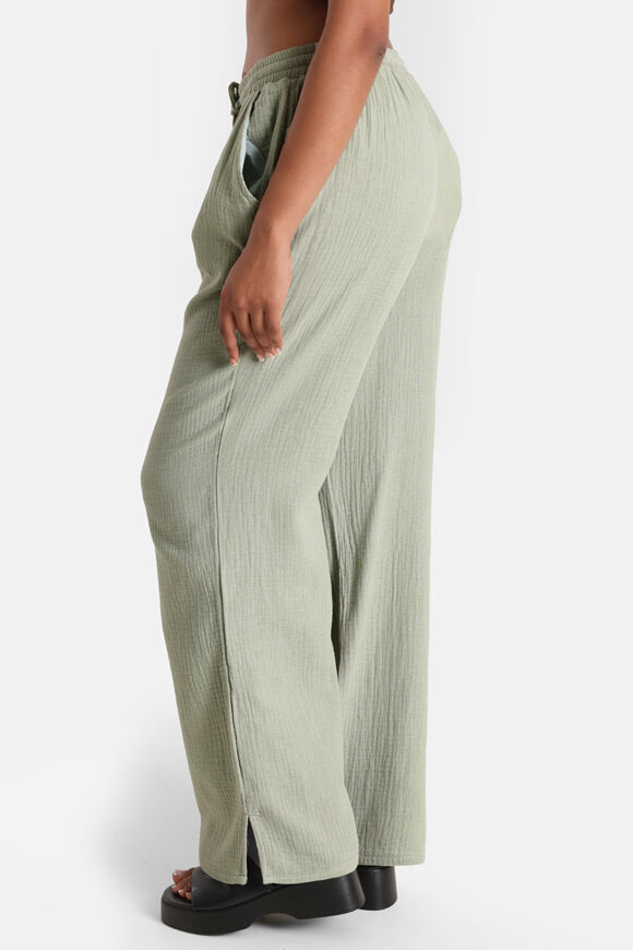 Pantalon large en mousseline - Sage