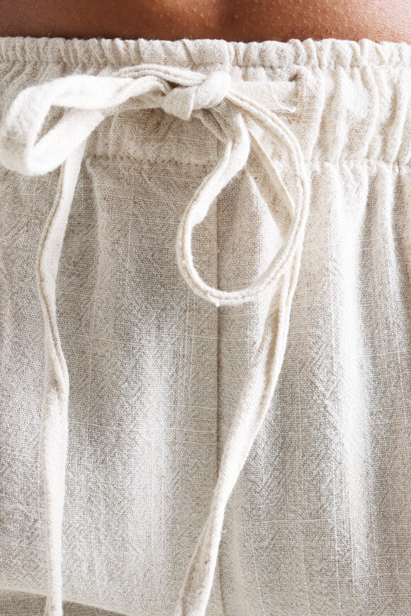 Wide Leg Leinenhose - Hellbeige