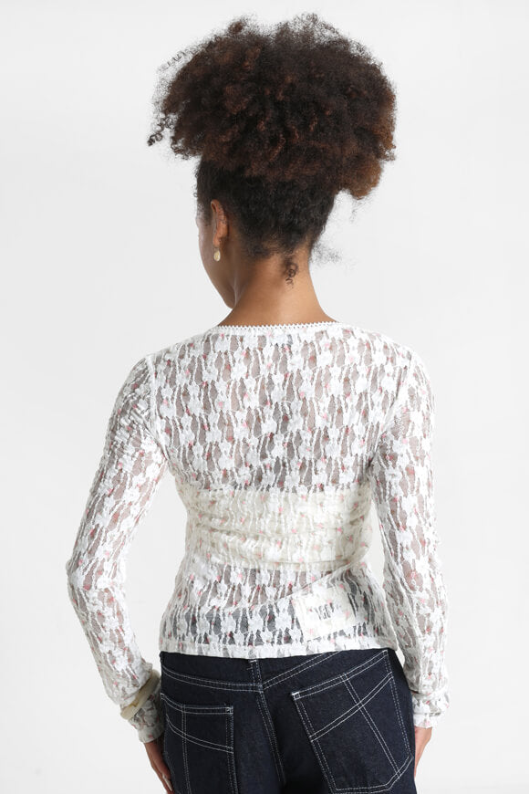 Lace crop blouse - Offwhite