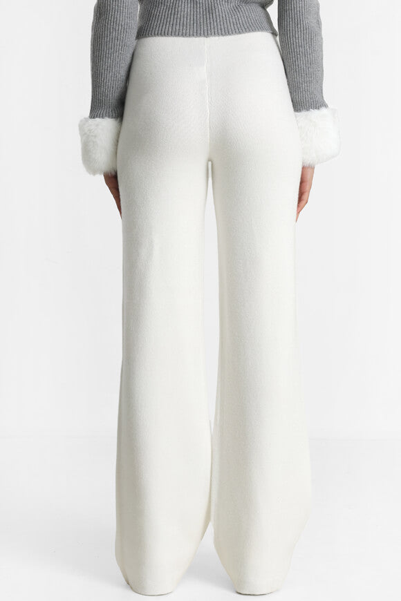 Pantalon en maille large - blanc cassé