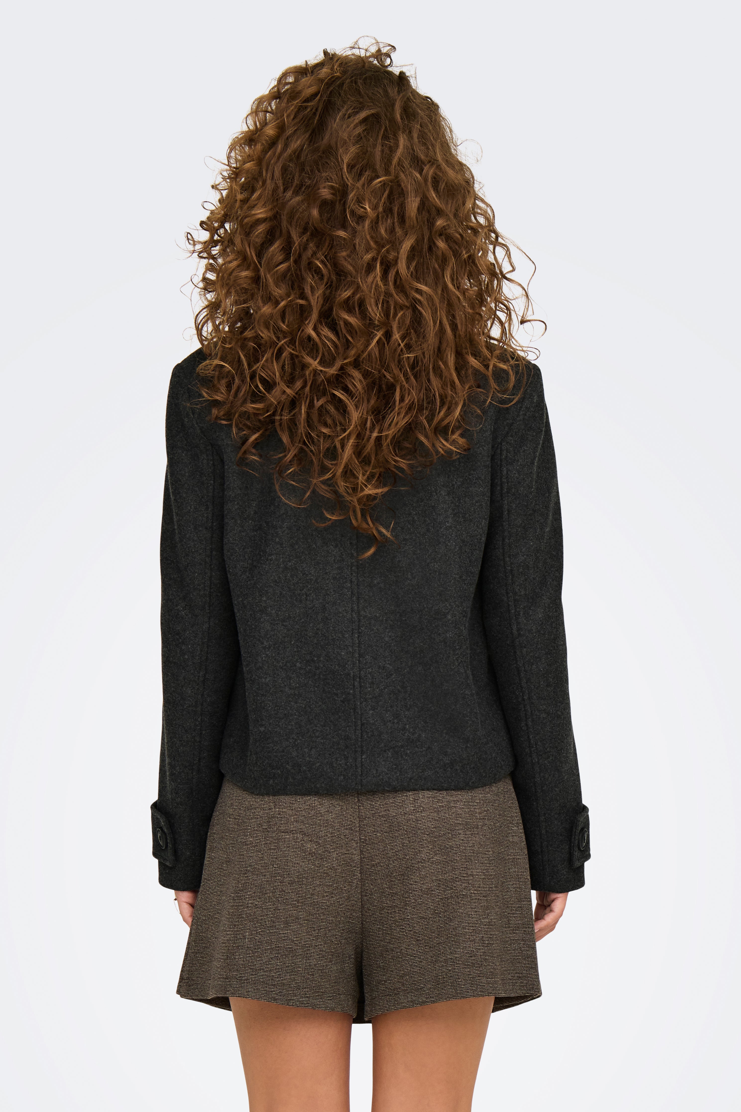 ONLFREJA short coat - Dark Grey Melange