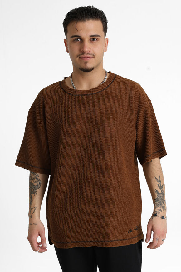 T-shirt strutturata - Marrone