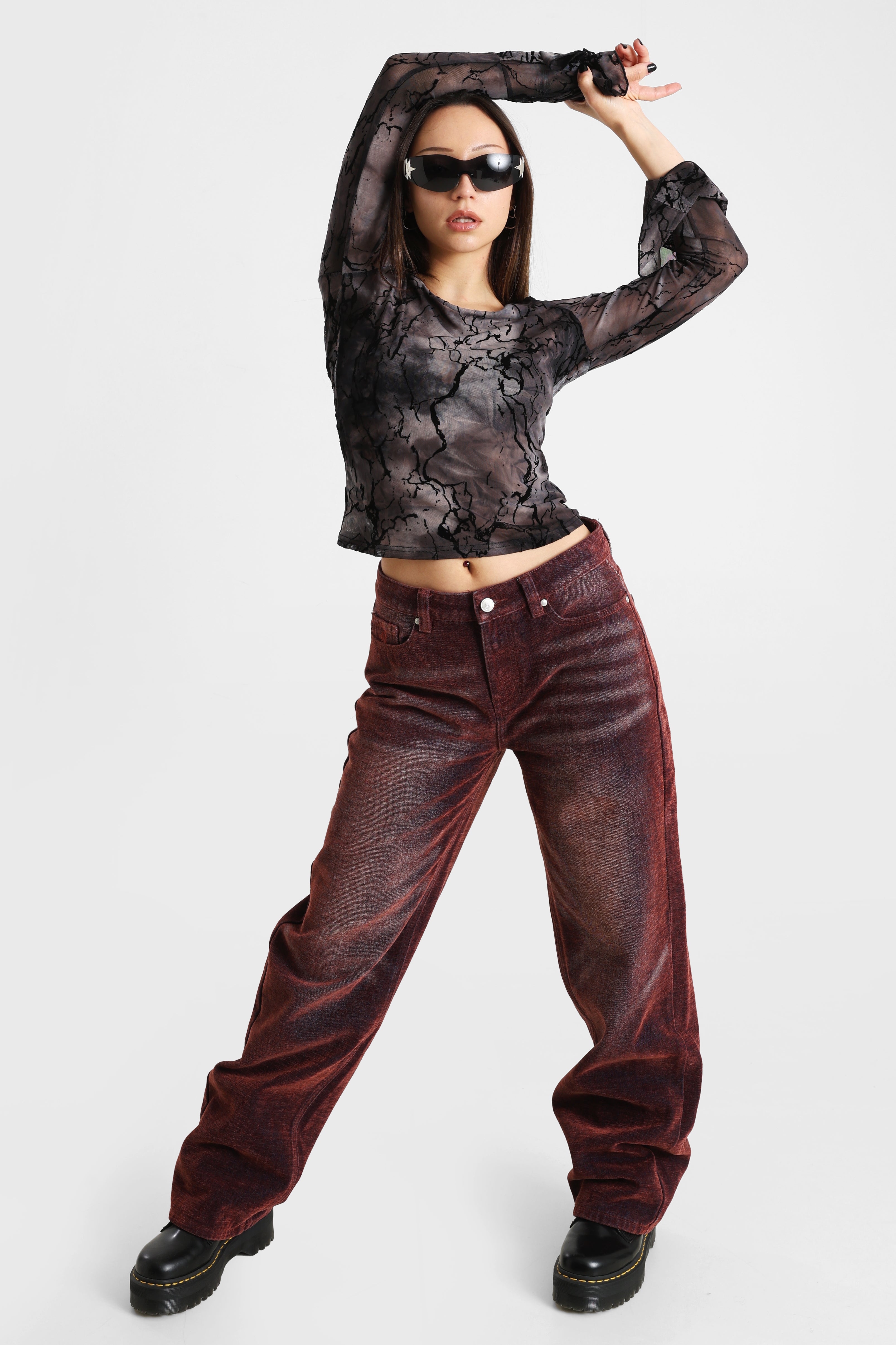 Camicia a maniche lunghe in rete Valkyrie - Grigio + Nero