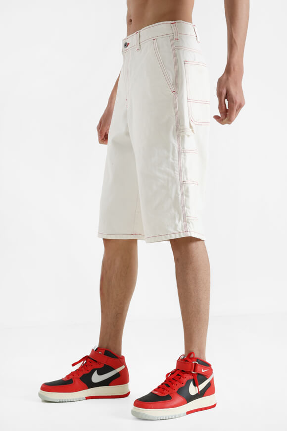 Loose fit denim shorts - Egret