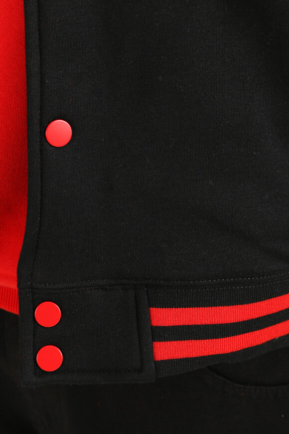 College-Sweatjacke - Schwarz + Rot
