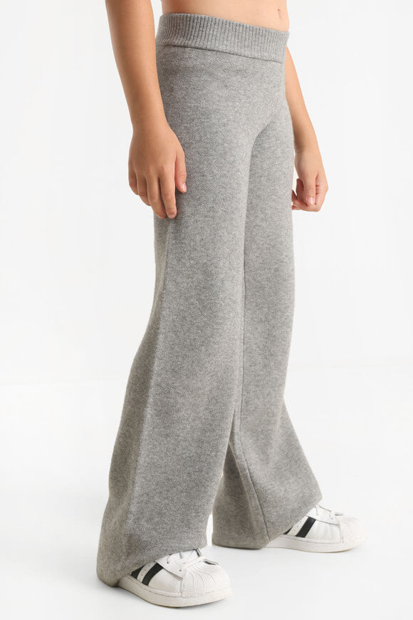 Wide leg knit pants - mottled gray