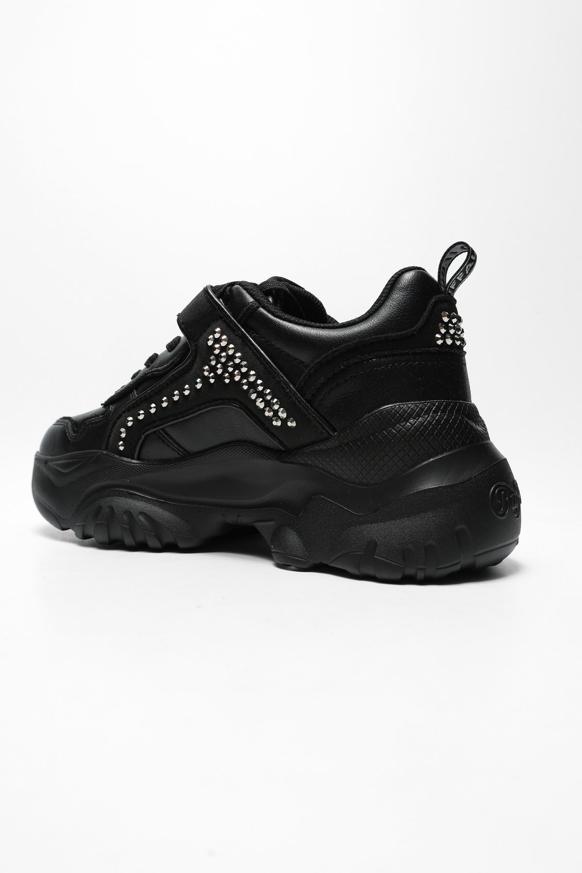Vegan Bliss Punk sneakers plateau avec strass - Black