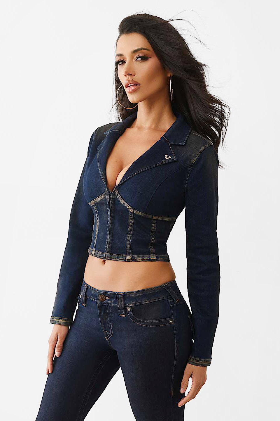 Crop Jeansjacke - Denim Dark Wash
