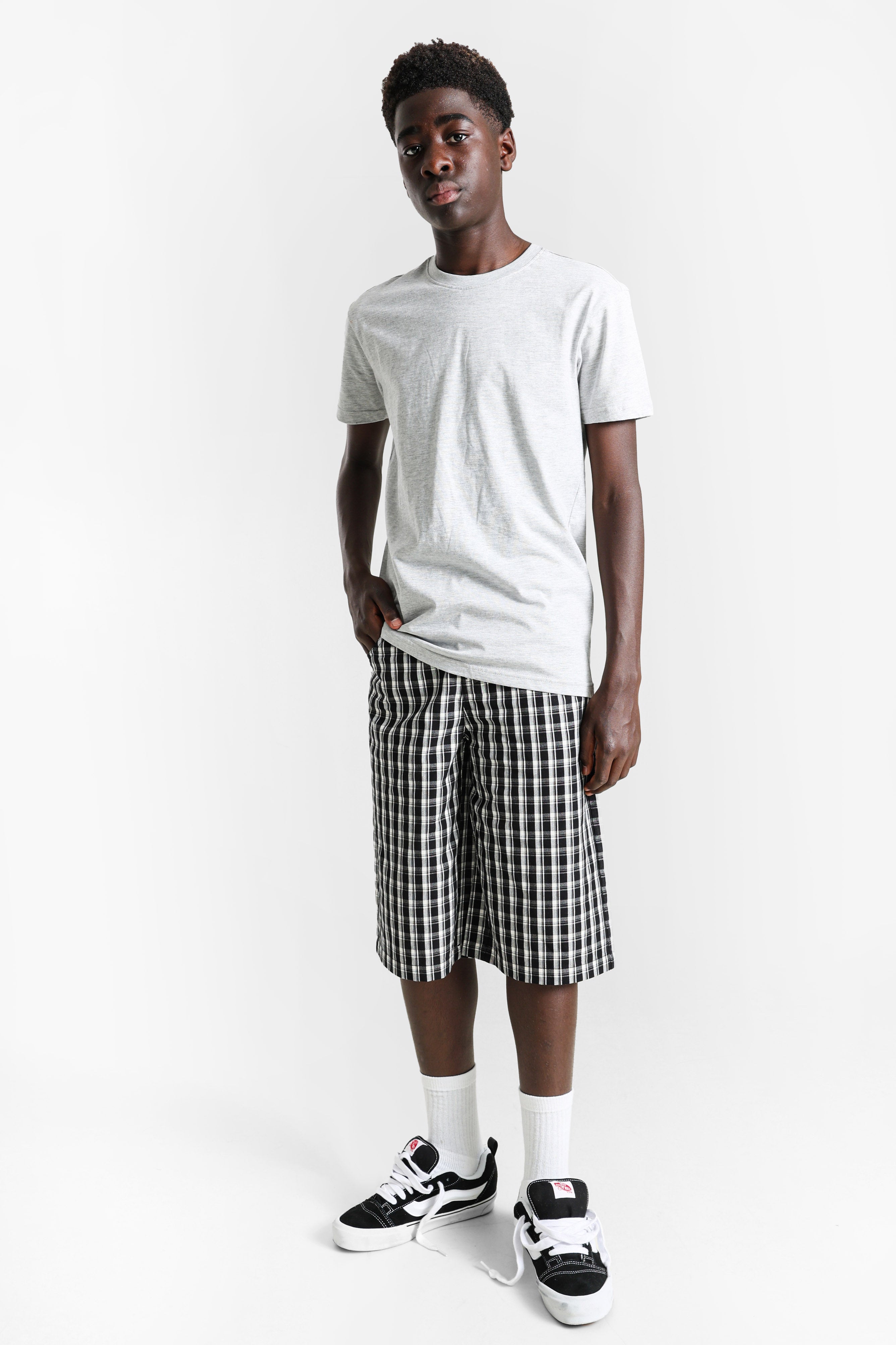 Bermuda shorts in fabric - Black + White