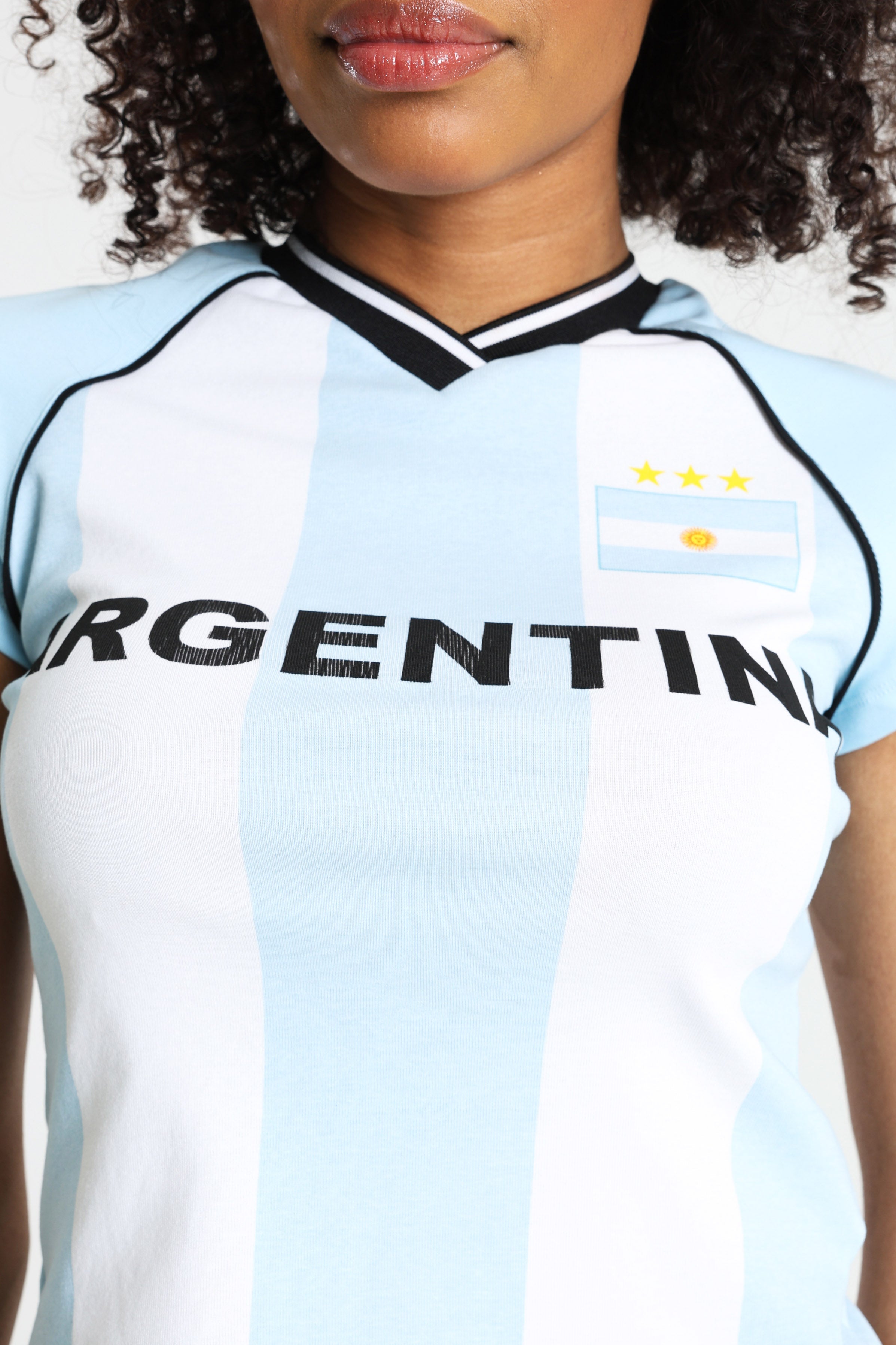 T-Shirt court - Bleu clair + Blanc