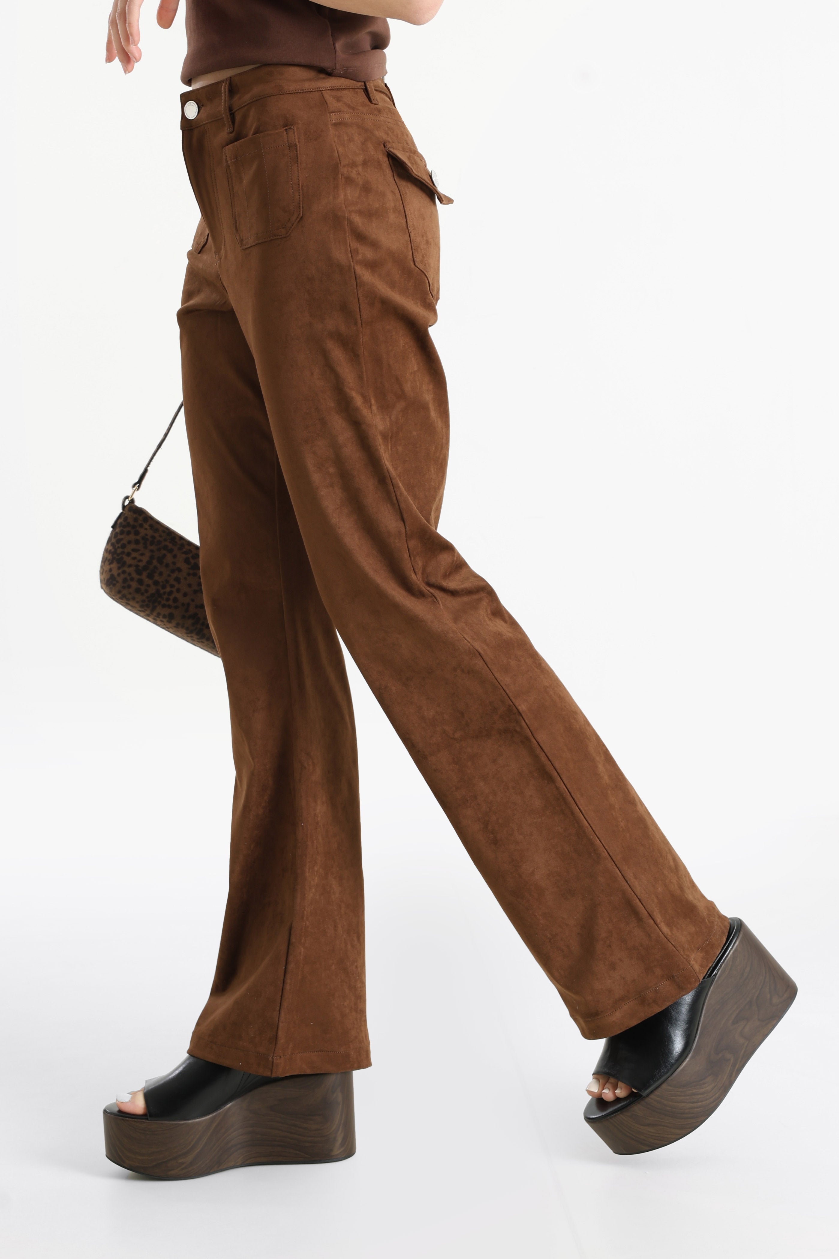 Kunstwildleder Hose - Braun