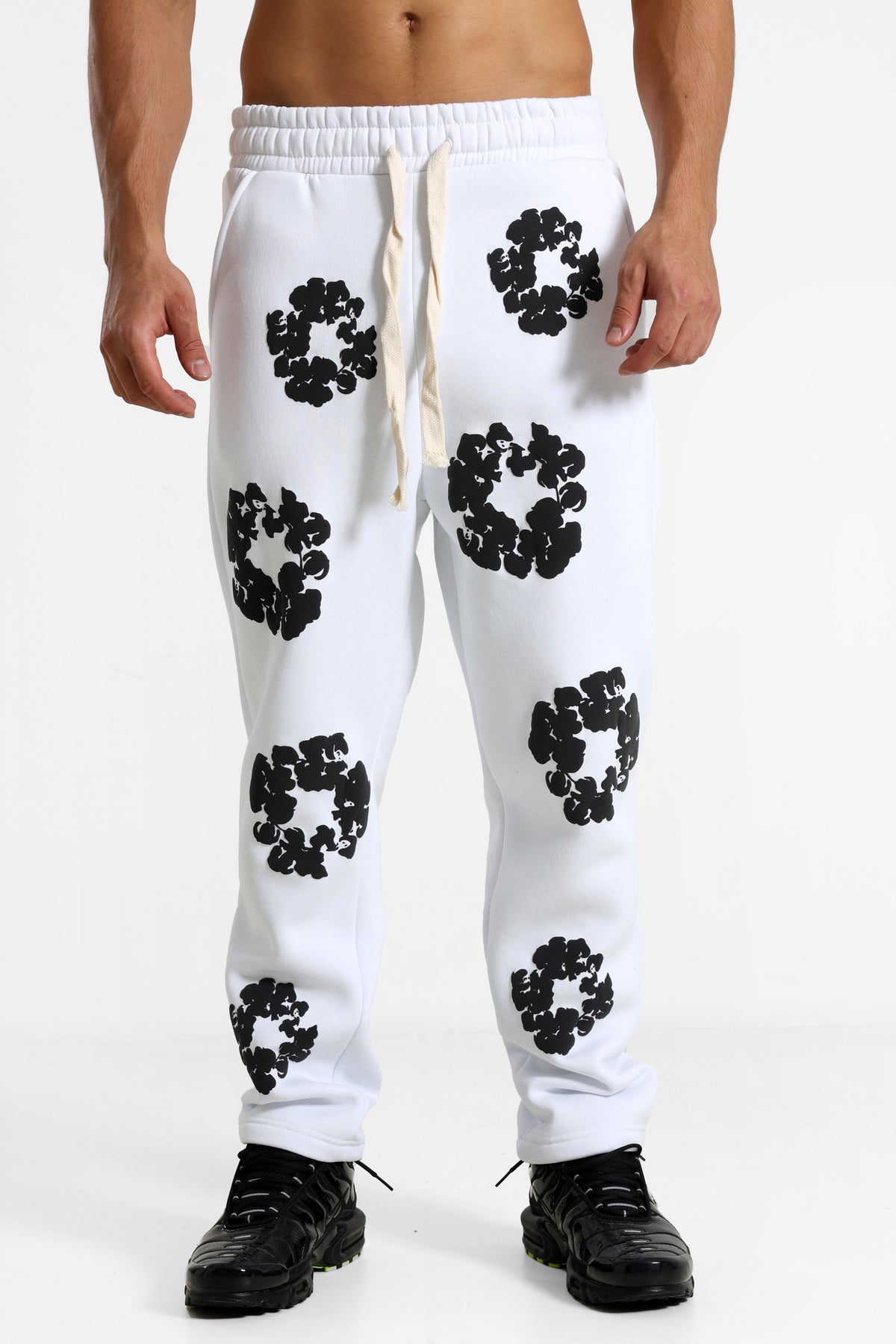 Pantaloni in felpa - White + Black