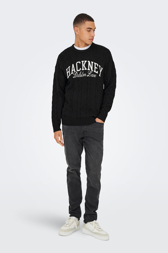 ONSMACK thick knit sweater - Black
