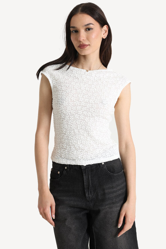 Strukturiertes Top - Offwhite