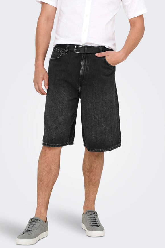 ONSCARL Balloon Fit Jeans Bermudashorts - Washed Black