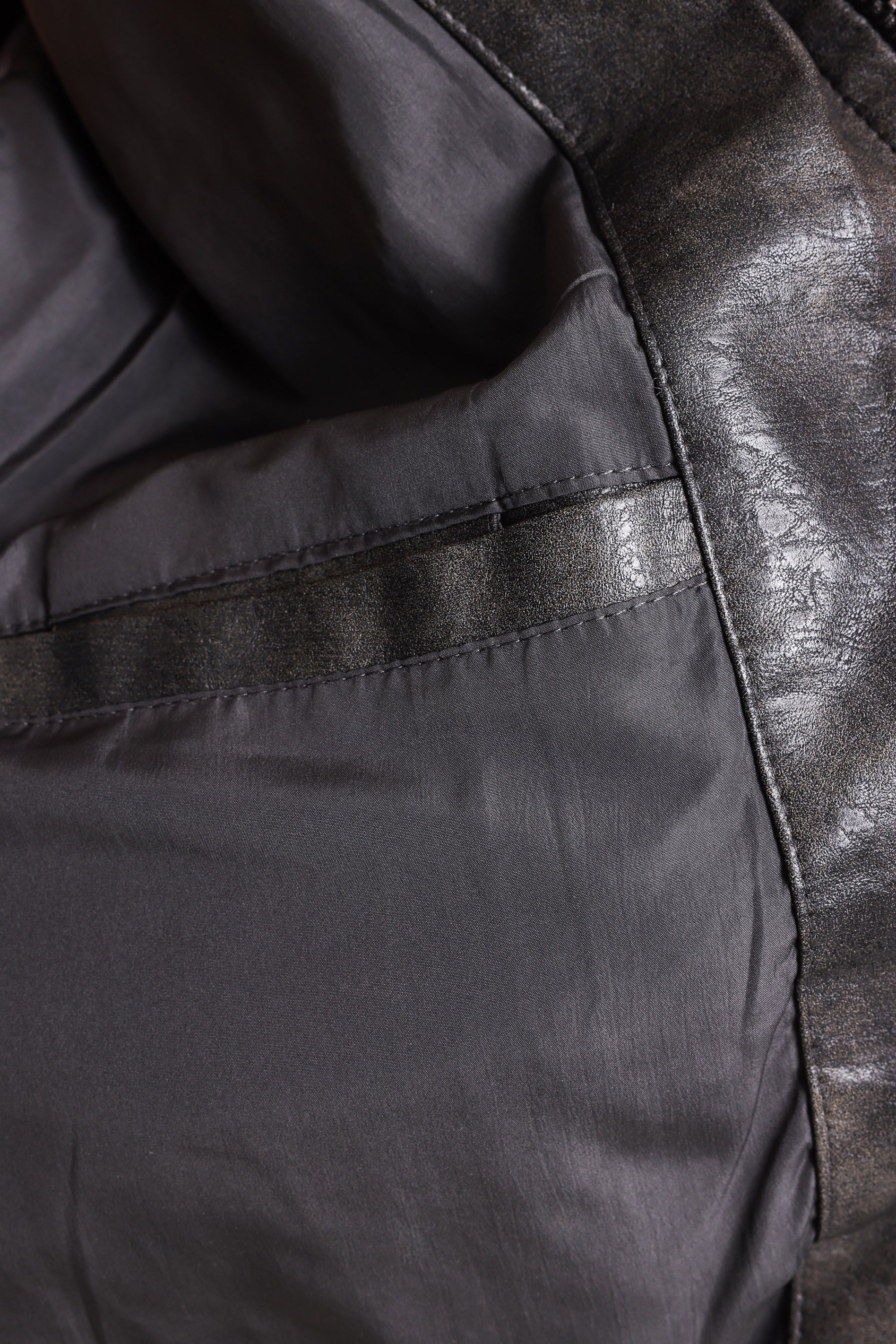 Veste bomber en similicuir - Dark Grey