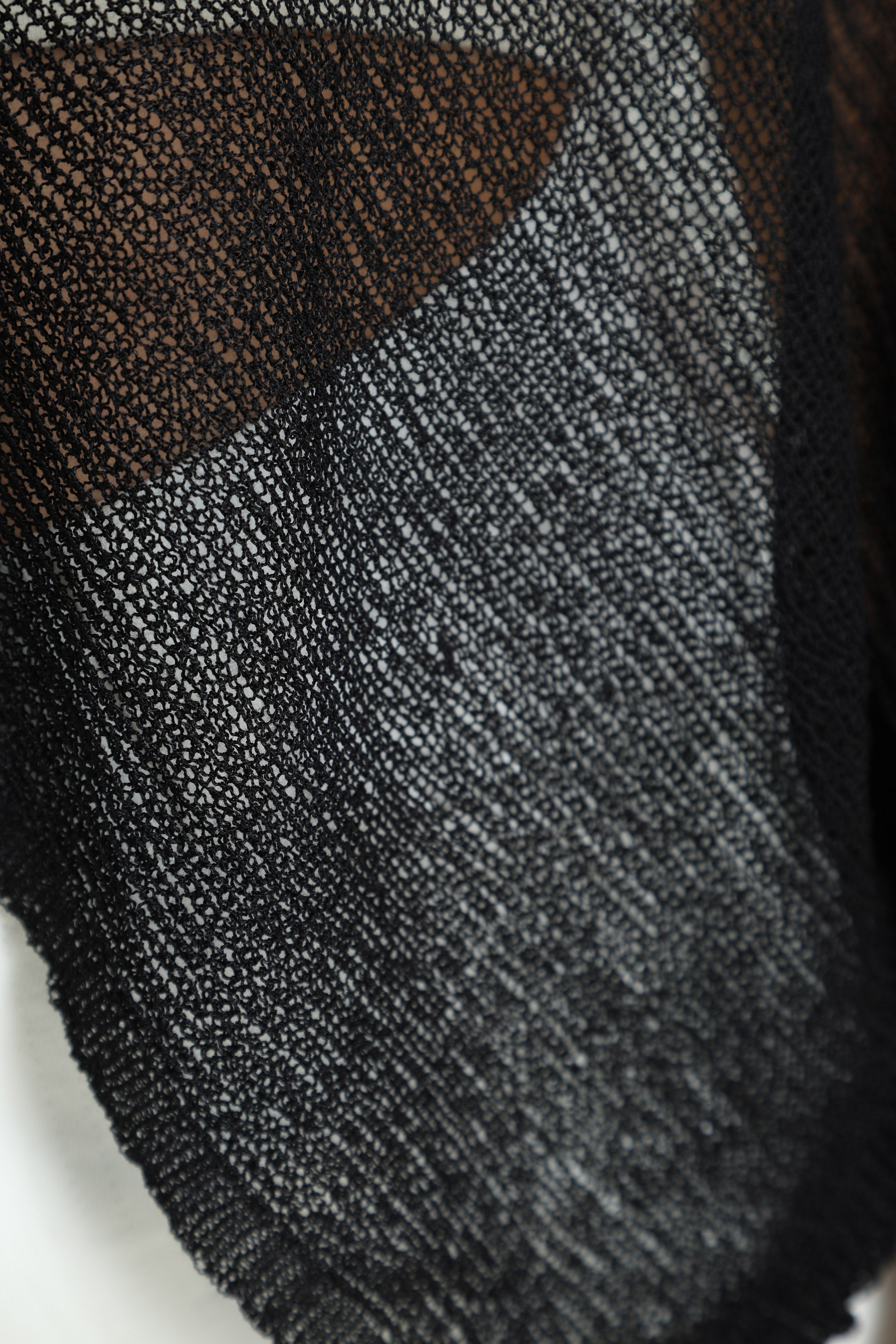 Poncho in maglia fine - Black