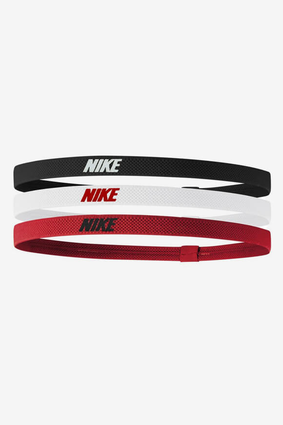 Dreierpack Sport Haarbänder - Black + White + University Red