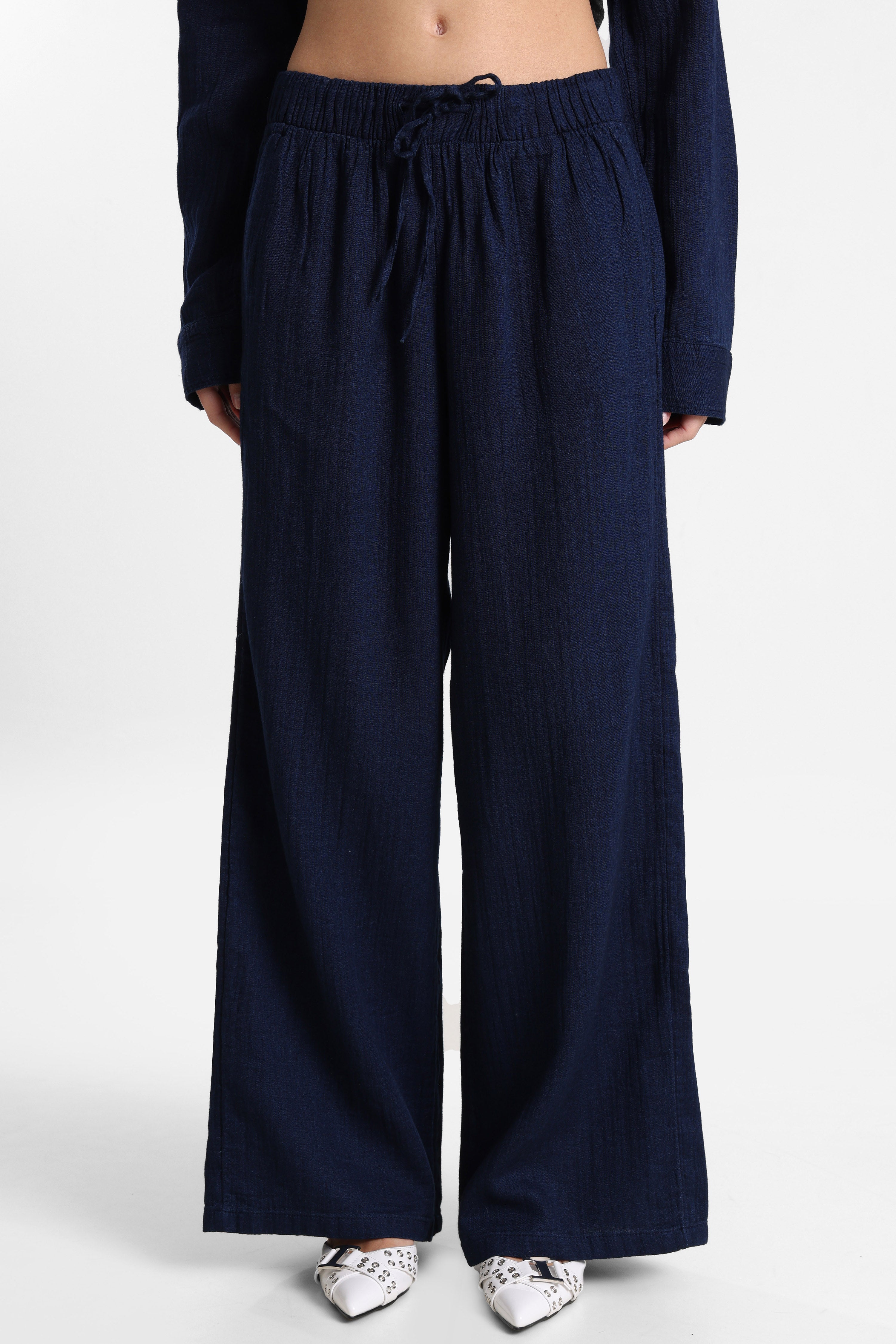 ONLLEONI Hose aus Seersucker - Vintage Indigo