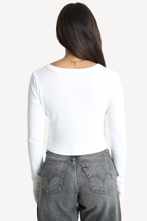 Cardigan à côtes - Blanc brillant