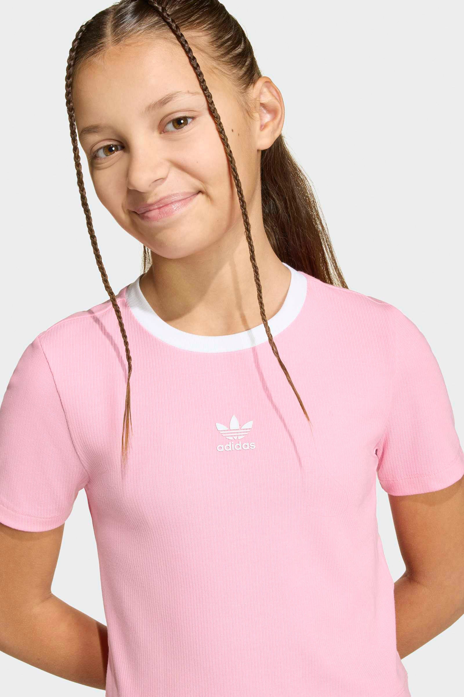 Geripptes T-Shirt - Light Pink