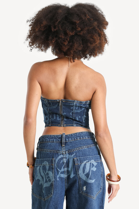 Jeans corset top - dark blue denim