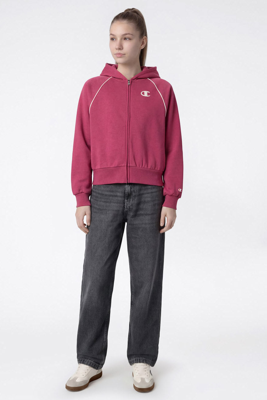 Hooded zip-up sweatshirt - Pink