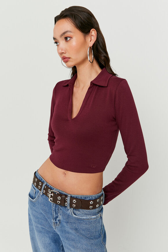 Crop long sleeve shirt - Bordeaux