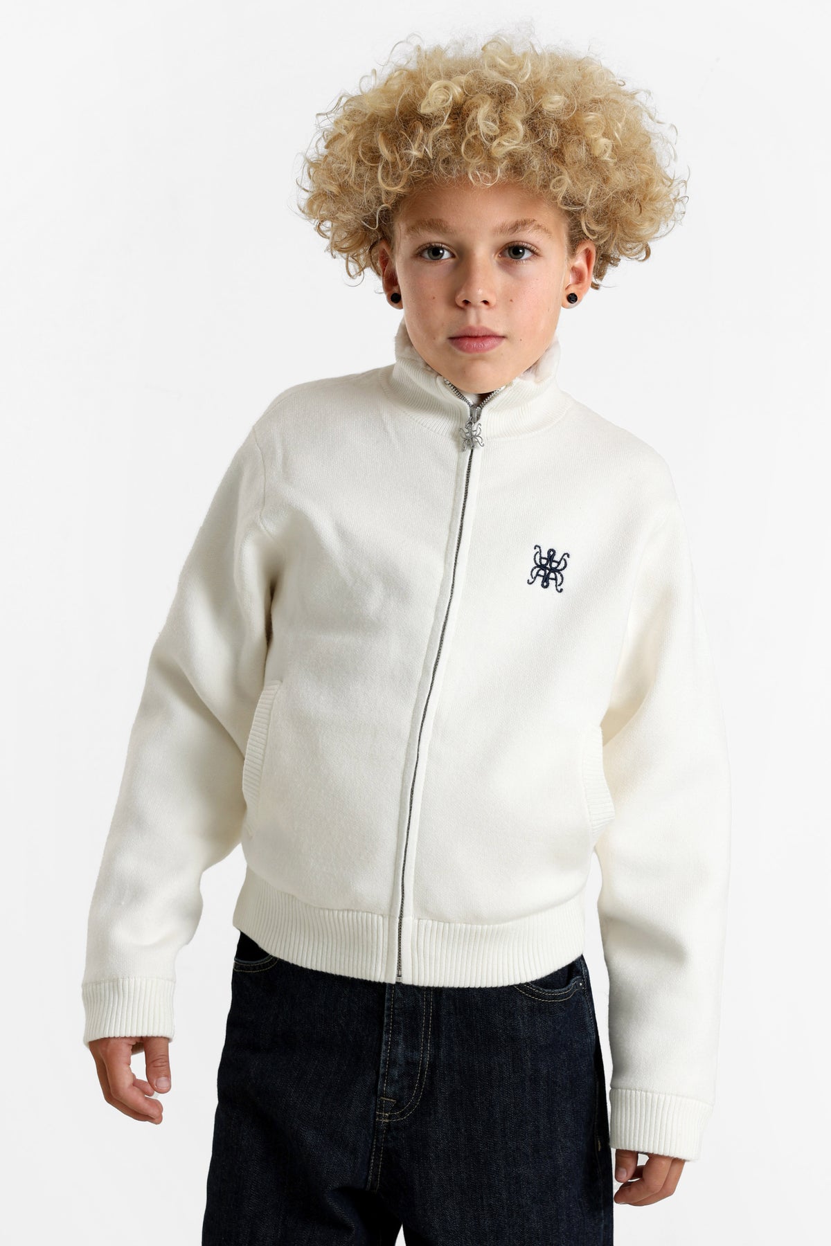 Gefütterte Strickjacke - Offwhite