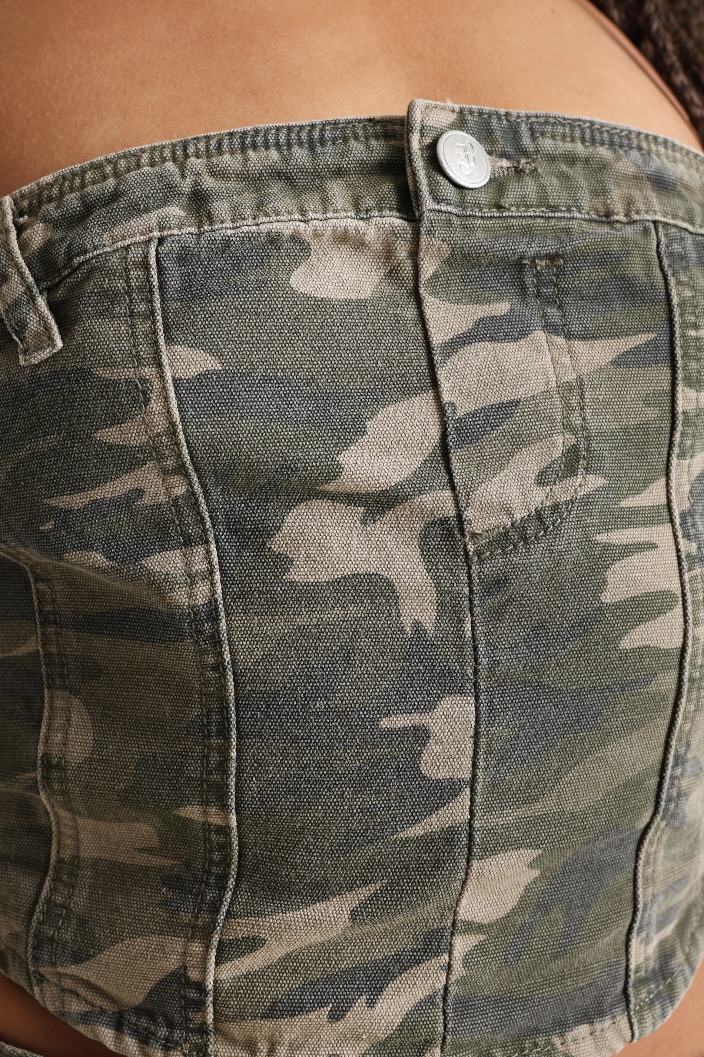 Jeans Bandeau-Crop Top - Camouflage